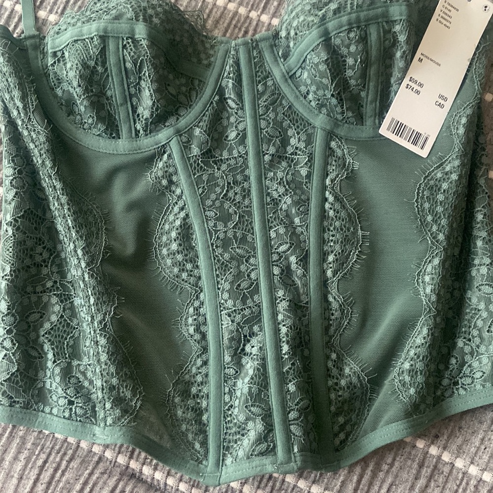 Urban Outfitters Green Lace Corset Bralette - Picture 4 of 6